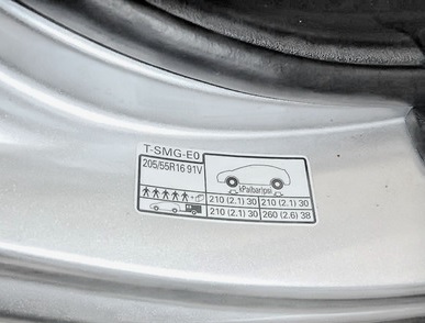 Tyre Pressure Sticker Door