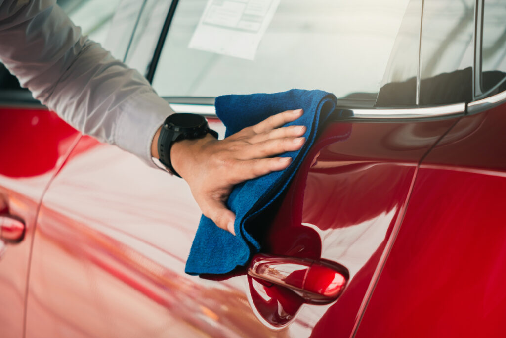 Man Polishing Car