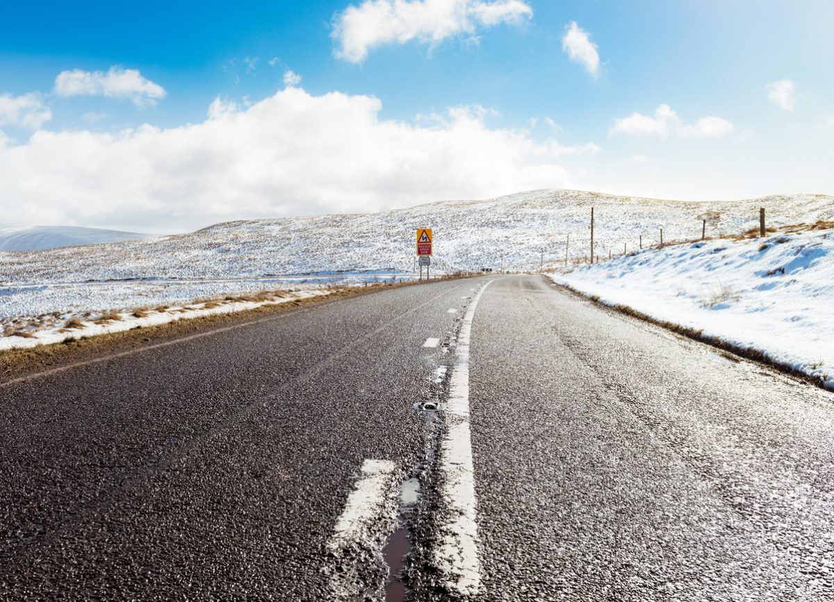 Icy Snowy British Road